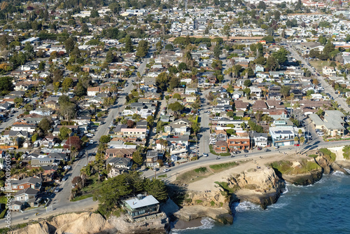 Aerial view of Santa Cruz and Captiola, California