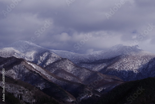 Snow mountain scenery in sunny weather