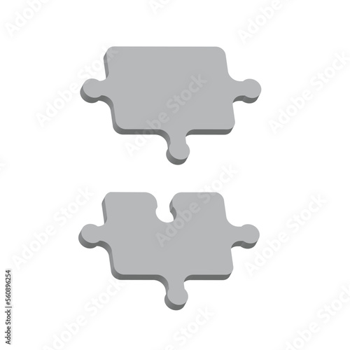 gray puzzles. Strategy concept. Vector illustration.