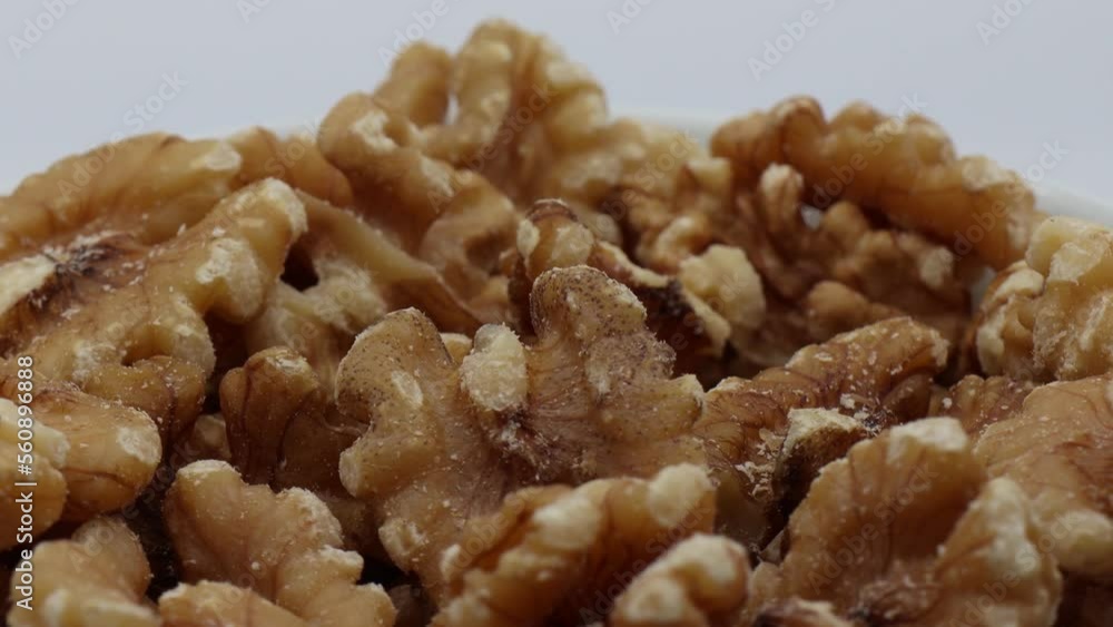Walnut close up rotate in a circle. Video 4K Walnut close up rotate in a circle. Video 4K