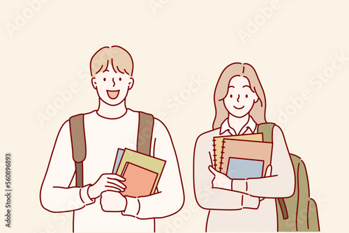College friends. Hand drawn style vector design illustrations.