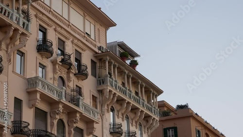 Architecture in Naples. Luxury city center building. photo