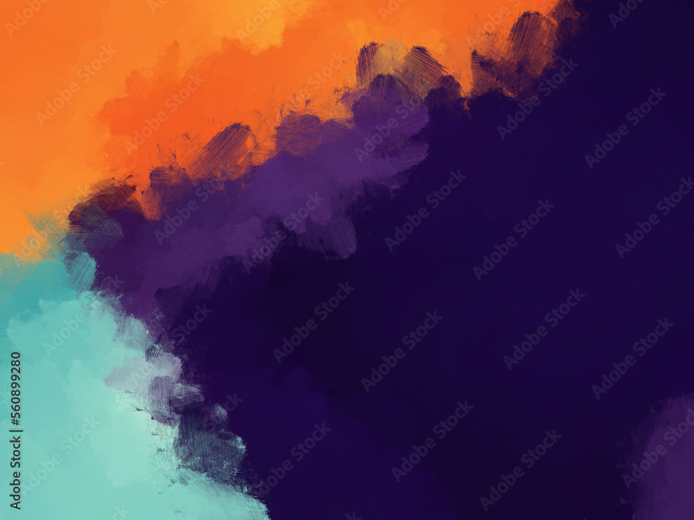 simple background with colorful oil paint brushes