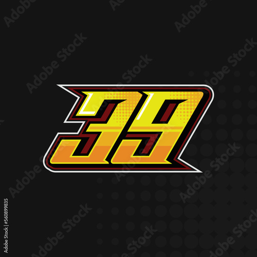 Race Number 39 logo design vector