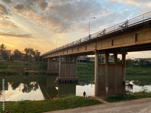 railway bridge in the morning