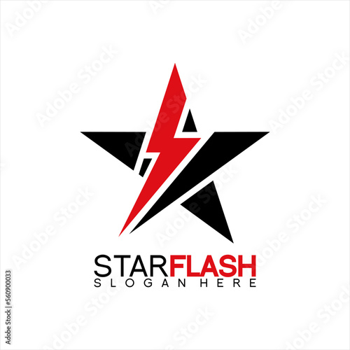 Star logo design with thunderbolt symbol.