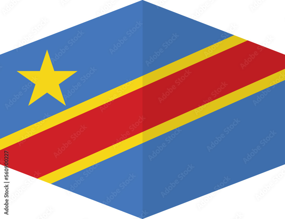 Democratic Republic of the Congo flag background with cloth texture.Democratic Republic of the Congo Flag vector illustration eps10.