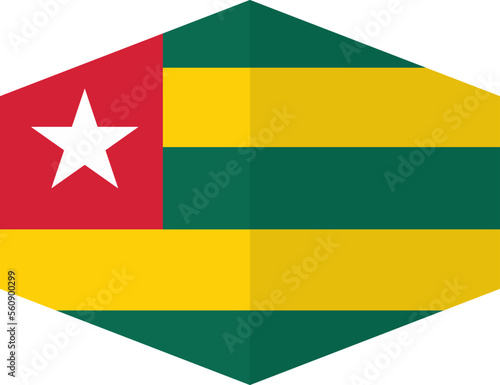 Togo flag background with cloth texture.Togo Flag vector illustration eps10.