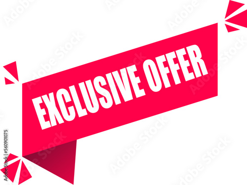 Exclusive offer banner template, flat vector illustration isolated on white background..eps