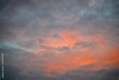 Final Light Surge Turns Gray Clouds Orange Post-Sunset