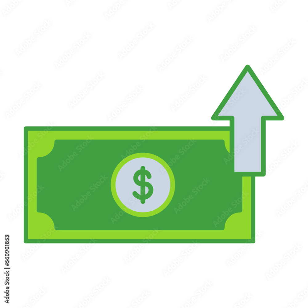 Increase money business people icon with green outline style. finance, money, increase, business, growth, symbol, payment. Vector Illustration Increase money business people icon with green outline style. finance, money, increase, business, growth, symbol, payment. Vector Illustration