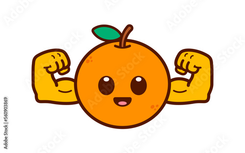 Cute Strong Orange Character Illustration