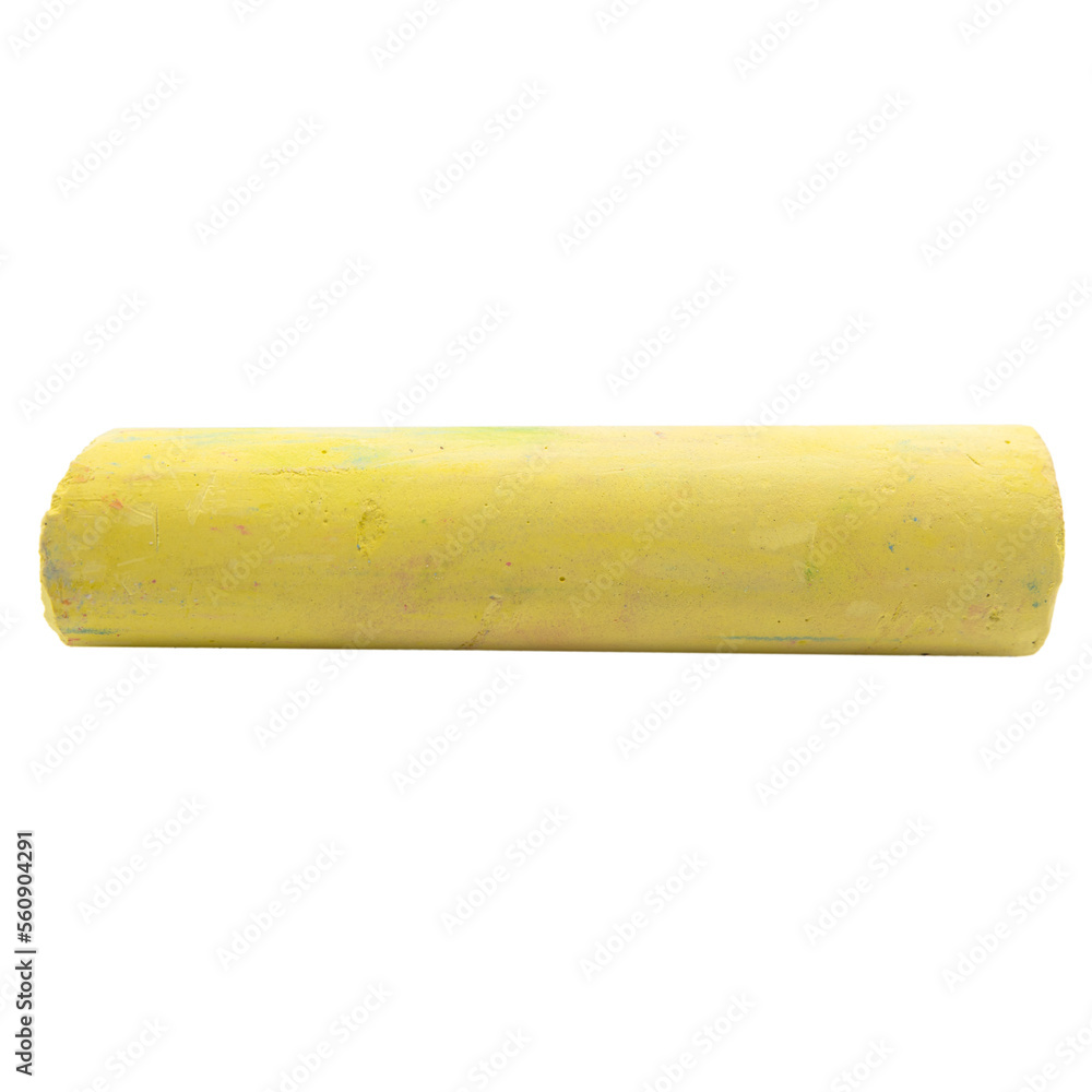 one yellow big chalk stick - obrazy, fototapety, plakaty 