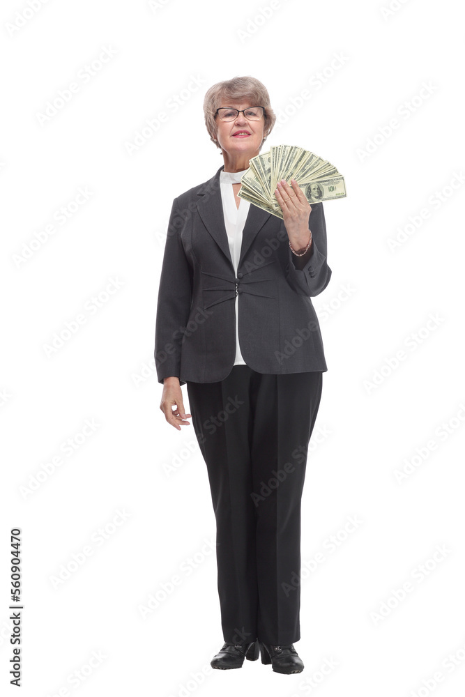 Back view of full length business woman standing with two hands in different directions Back view of full length business woman standing with two hands in different directions
