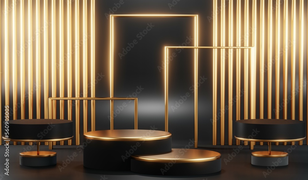 3D rendering of black podium background for black friday product on podium 3D rendering of black podium background for black friday product on podium