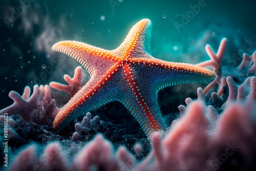 Starfish underwater on a ocean floor © gungayu