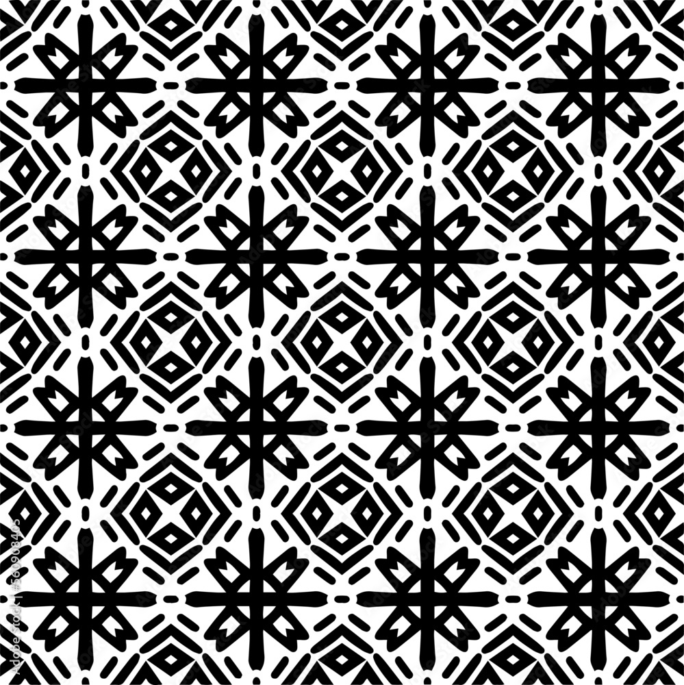 Seamless pattern of black shapes on white background. Seamless pattern of black shapes on white background.
