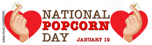 National Popcorn Day Logo Banner
