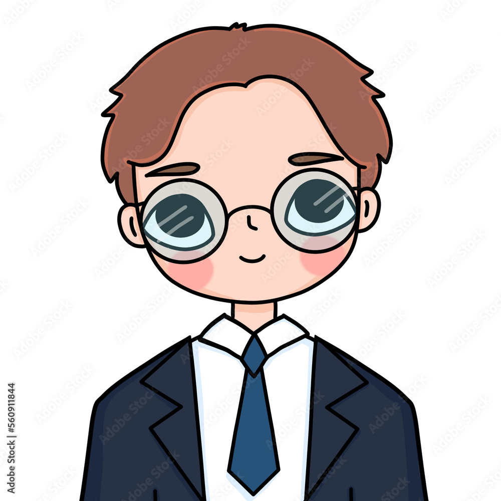 Businessman in suit and tie wearing eyeglasses 