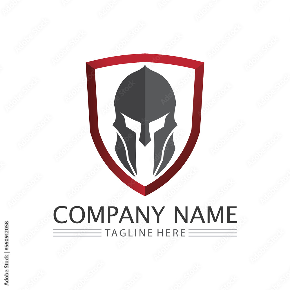 spartan and gladiator helmet logo icon designs vector