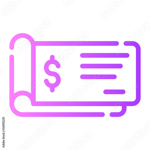 cheque gradient icon