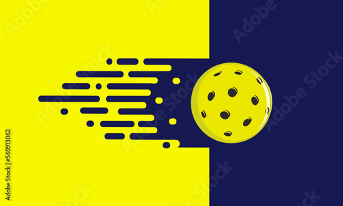 Great editable vector file flat illustration of pickleball ball with movement symbol good for digital design and print mockup 