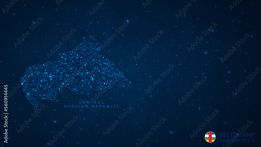 Map of Central African Republic modern design with polygonal shapes on ...