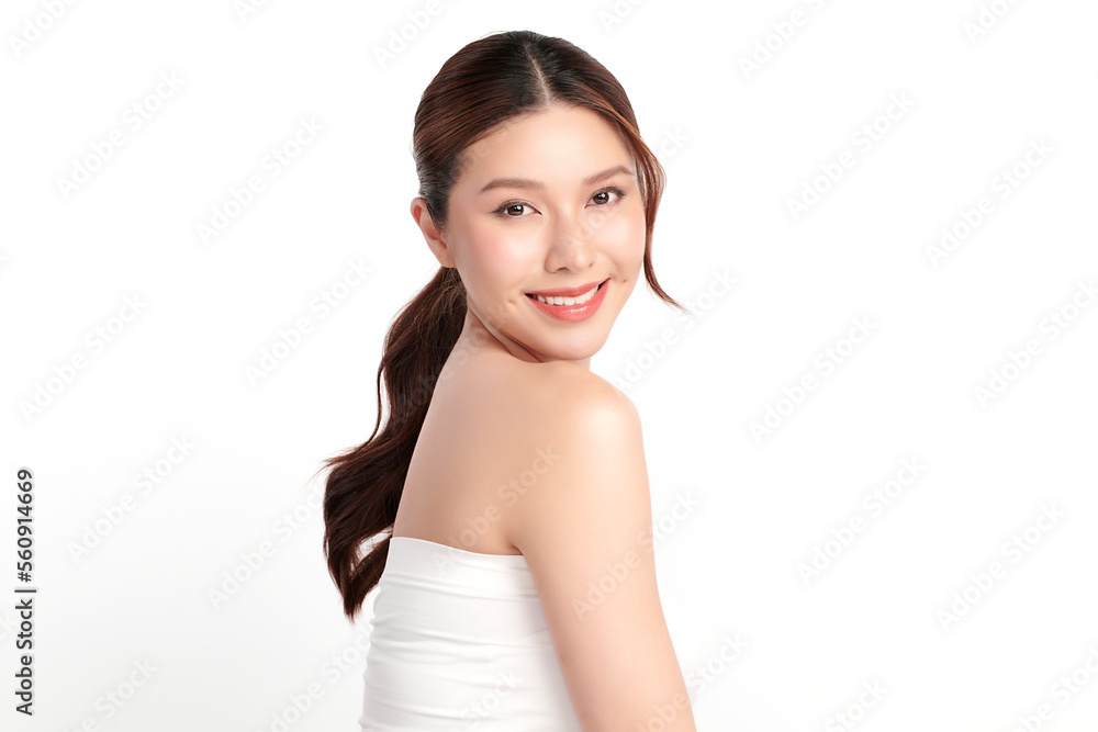 Beautiful young asian woman with clean fresh skin on white background, Face care, Facial treatment, Cosmetology, beauty and spa, Asian women portrait. Beautiful young asian woman with clean fresh skin on white background, Face care, Facial treatment, Cosmetology, beauty and spa, Asian women portrait.