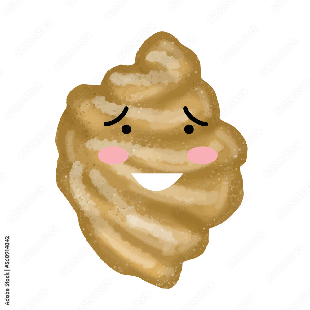 Set of Emoticon sticker cute vector illustration. pudding, sushi, cupcakes, breads Set of Emoticon sticker cute vector illustration. pudding, sushi, cupcakes, breads