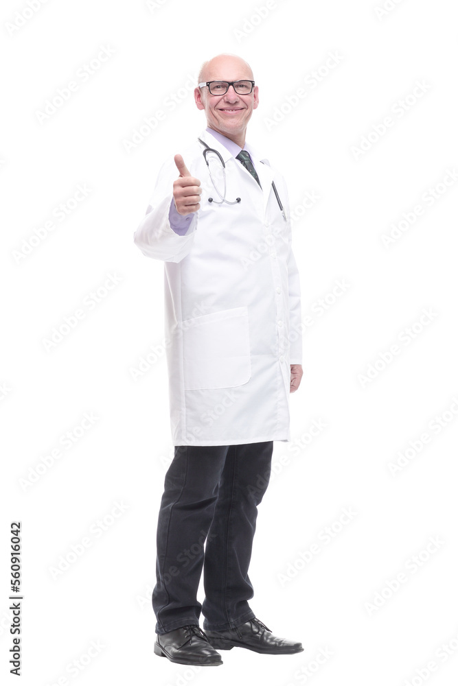 senior doctor with a stethoscope. isolated on a white senior doctor with a stethoscope. isolated on a white
