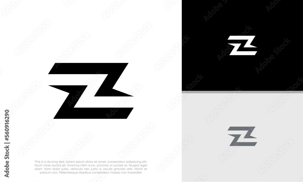 Initials Z logo design. Initial Letter Logo. Initials Z logo design. Initial Letter Logo.