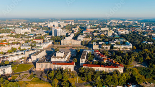 Oryol, Russia. Government of the Oryol region. Lenin Square. History center. View of the city from the air, Aerial View