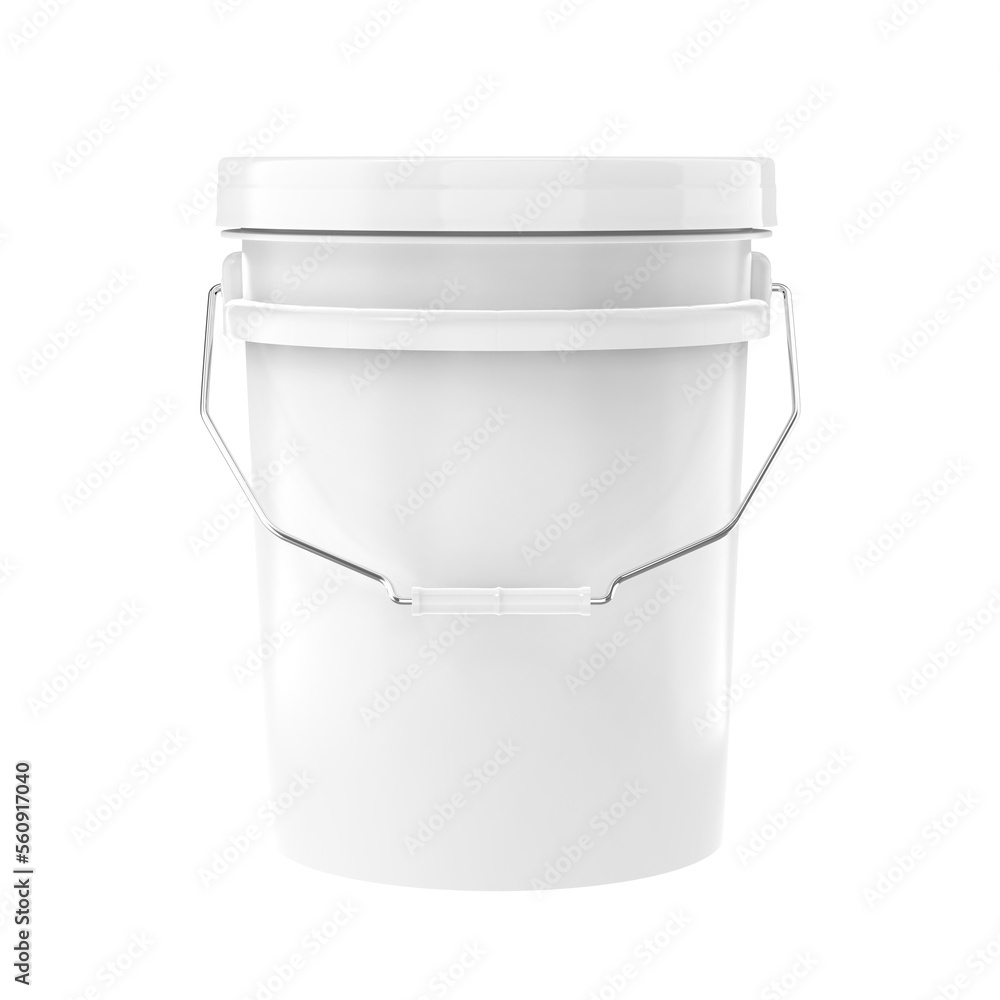 Paint bucket plastic container for mockup - obrazy, fototapety, plakaty 
