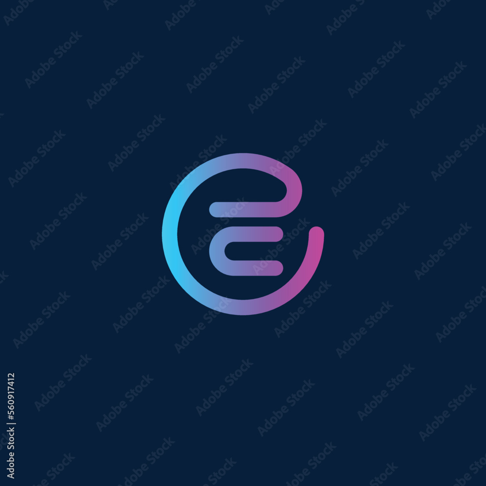 Creative e letter technology logo design Creative e letter technology logo design