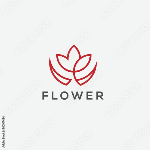 Minimal flower line logo for beauty and fashion © Nampa