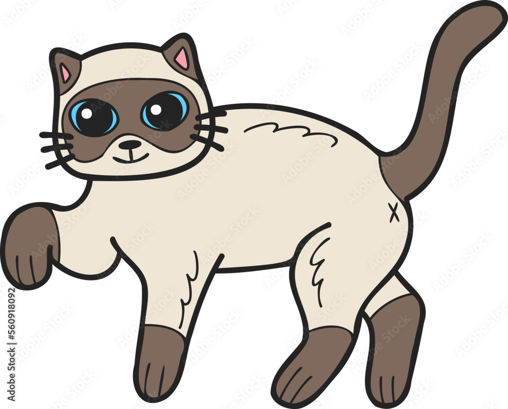 Hand Drawn walking cat illustration in doodle style Hand Drawn walking cat illustration in doodle style