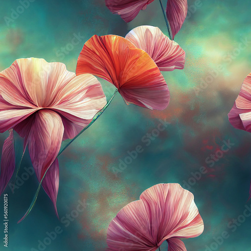 Abstract colorful floral background, Generative AI