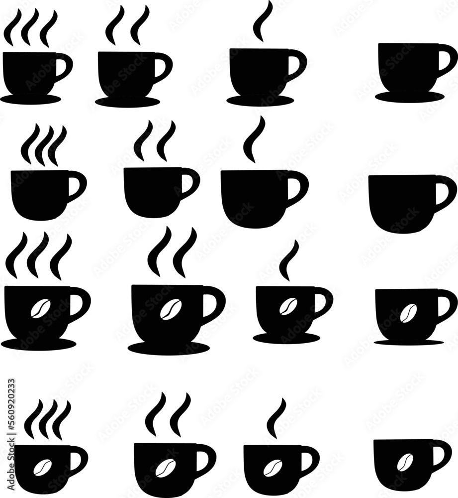 Obraz premium coffee cups collections vector illustration