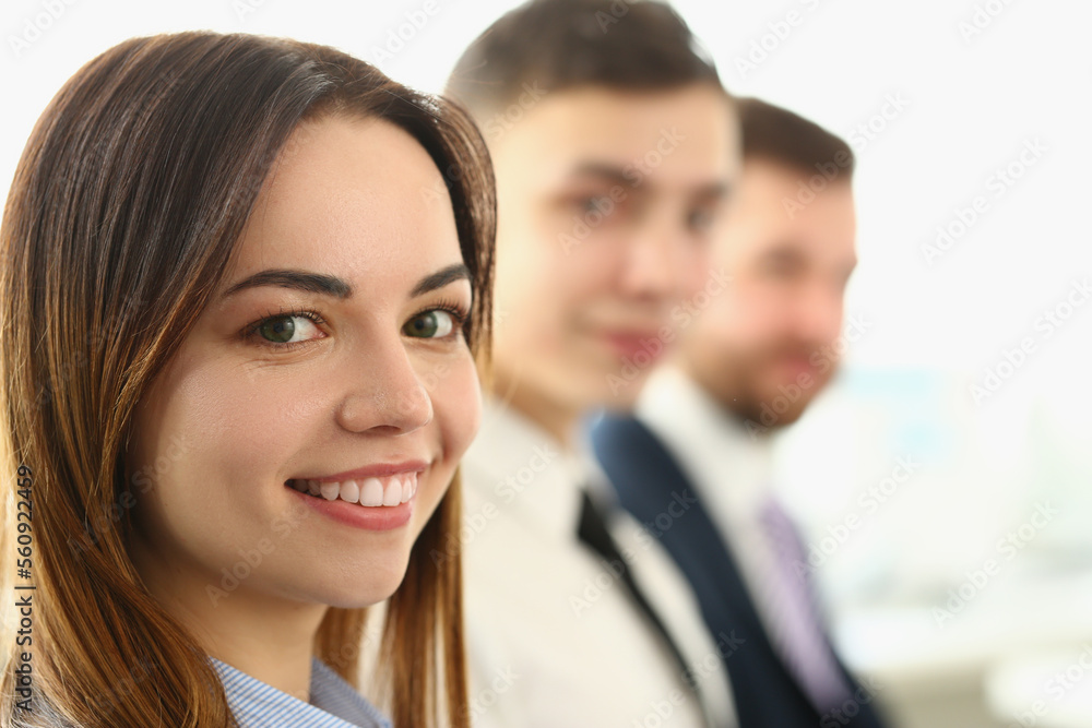 Portrait of young beautiful smiling business people Portrait of young beautiful smiling business people