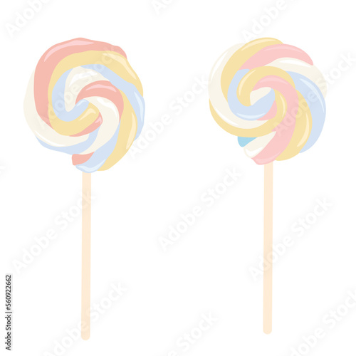marshmallow vector illustration. Sugar meringue. Meringues. Sweet dessert. Isolated on a white background.