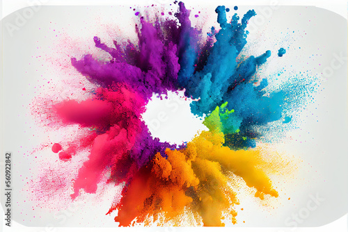 colorful rainbow holi ai generated art photo