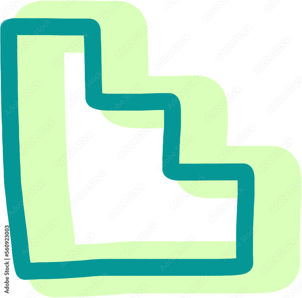 Retro Shape, Green Outline, Abstract Decorative Element Retro Shape, Green Outline, Abstract Decorative Element