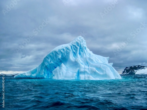 Bild auf Leinwand A blue iceberg drifting in the South Atlantic Ocean off the coast of South Georgia Island