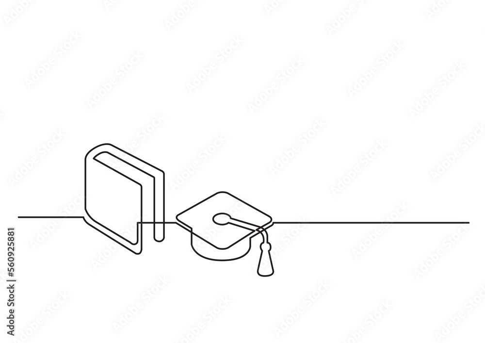 one line isolated vector educational objects book cap - PNG image with transparent background one line isolated vector educational objects book cap - PNG image with transparent background