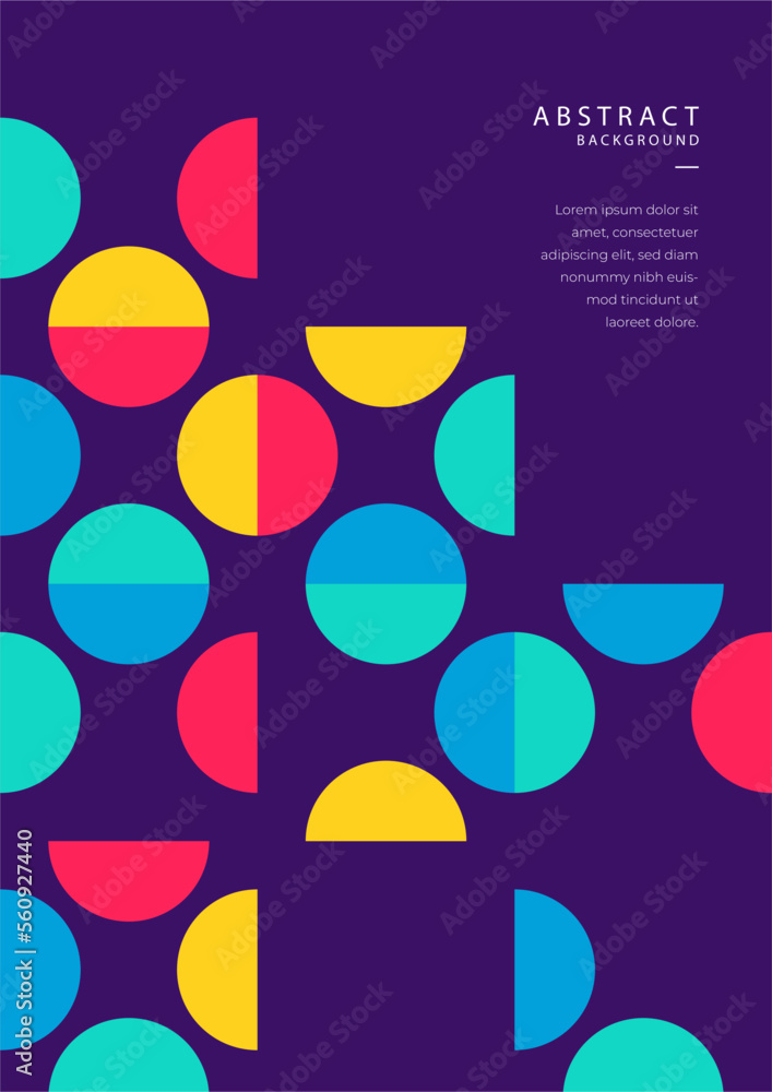Colorful neo geometric background. Minimal color geometrical shapes. Modern abstract promotional flyer background vector illustration. Geometric template poster, brochure memphis pattern