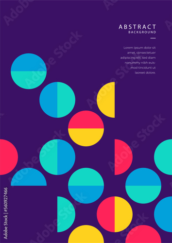 Colorful neo geometric background. Minimal color geometrical shapes. Modern abstract promotional flyer background vector illustration. Geometric template poster, brochure memphis pattern