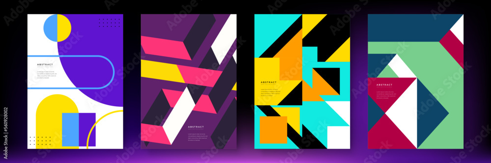 Modern abstract covers set, minimal covers design. Colorful geometric background, vector illustration. Modern abstract covers set, minimal covers design. Colorful geometric background, vector illustration.