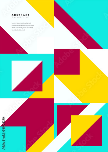 Fototapeta Naklejka Na Ścianę i Meble -  Abstract geometric pattern design in retro style. Vector illustration for poster, cover, flyer, business corporate template, annual report, and background