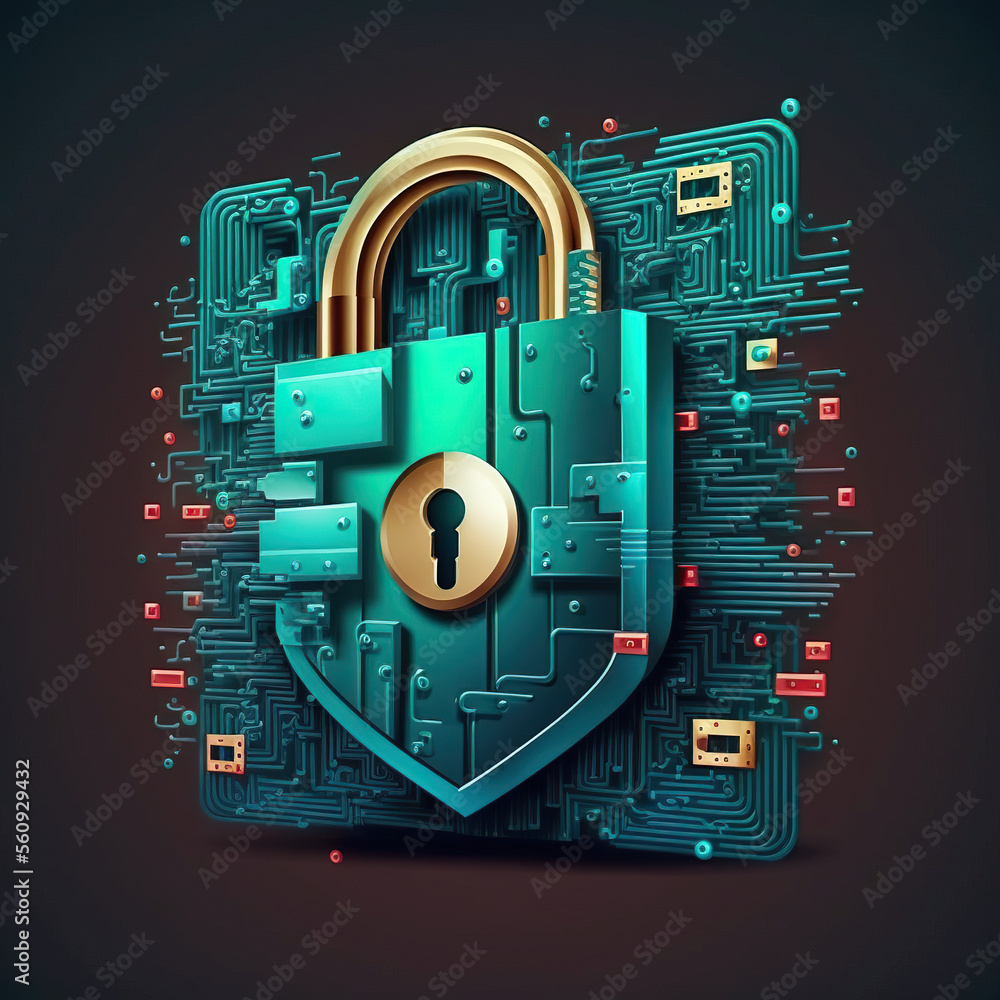 Privacy Artificial Intelligence Cyber Security Vector Art Generative AI ...