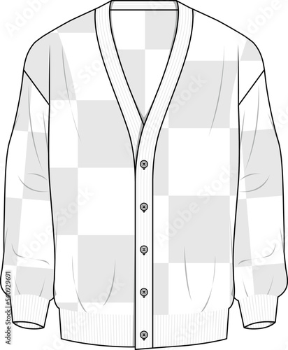 UNISEX WEAR CARDIGAN SWEATSHIRTS AND SWEATER FLAT DESIGN VECTOR